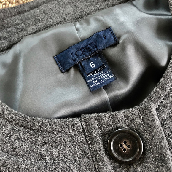 J. Crew Lightweight Wool Abby Swing Jacket in Heathered Grey, Size 6 - Picture 6 of 7